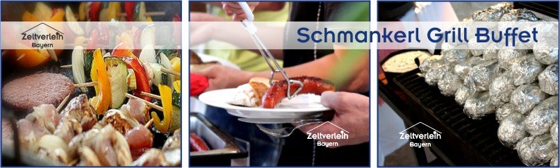Sommerliches Grillbuffet von Event Catering München Baustellenparty Zeltverleih Oberbayern
